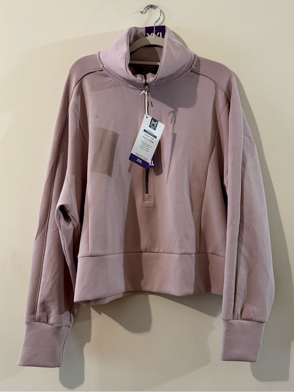 Member's Mark Women's Sandwash Half-Zip Pullover in Dusty Rose